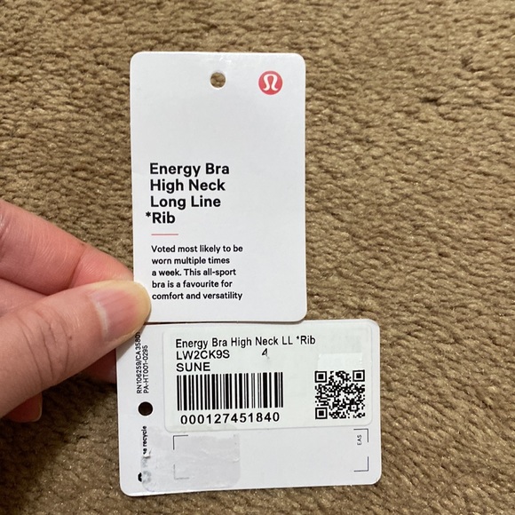 Lululemon Sunset Energy Sports Bra High Neck Long Line Rib - Picture 9 of 9